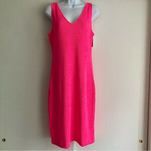 Lilly Pulitzer Stassi Knee Length Textured Scrunch Dress In Roxie Pink, NWT Sz M